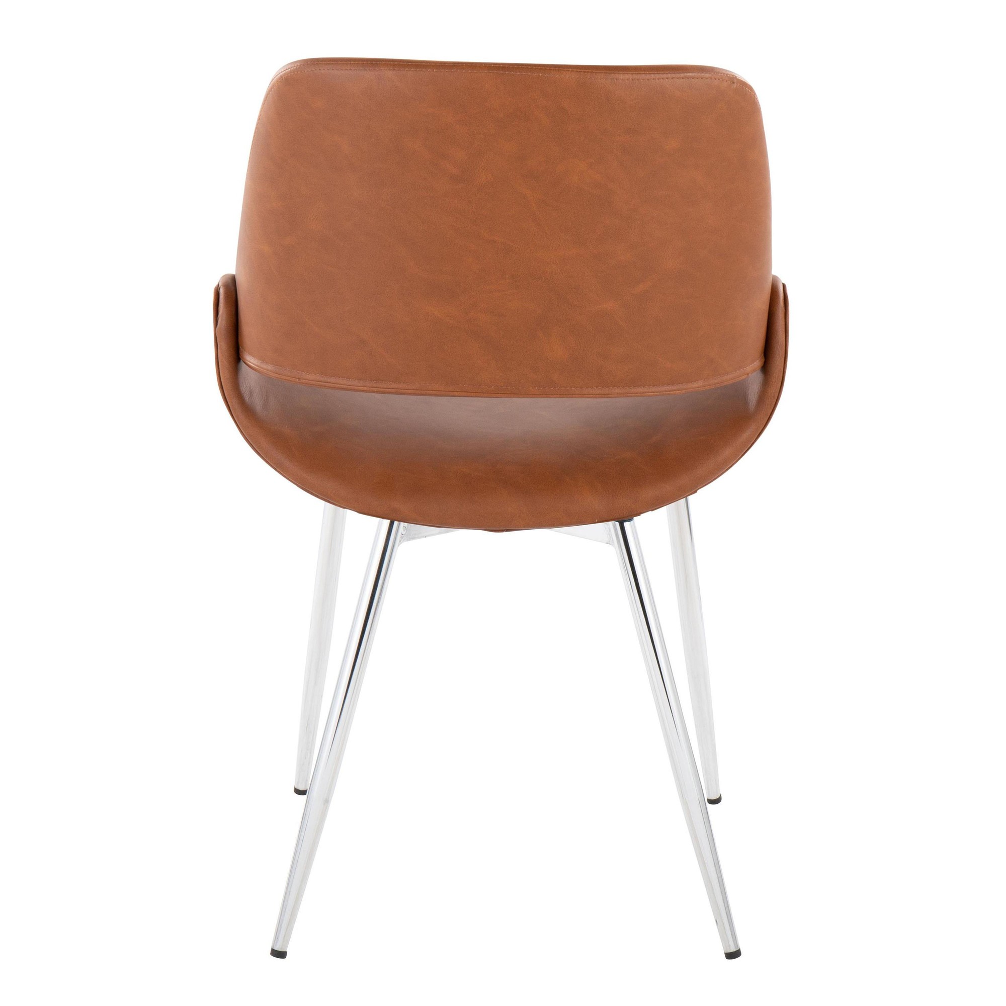Fabrico Mid-Century Modern Faux Leather Chairs Chrome Camel (Set of 2) (Set of 2) 7 Fabrico Mid-Century Modern Faux Leather Chairs Chrome Camel (Set of 2) (Set of 2) - Image 7