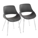 Fabrico Mid-Century Modern Grey Faux Leather Dining Chairs (Set of 2) 13 Fabrico Mid-Century Modern Grey Faux Leather Dining Chairs (Set of 2)