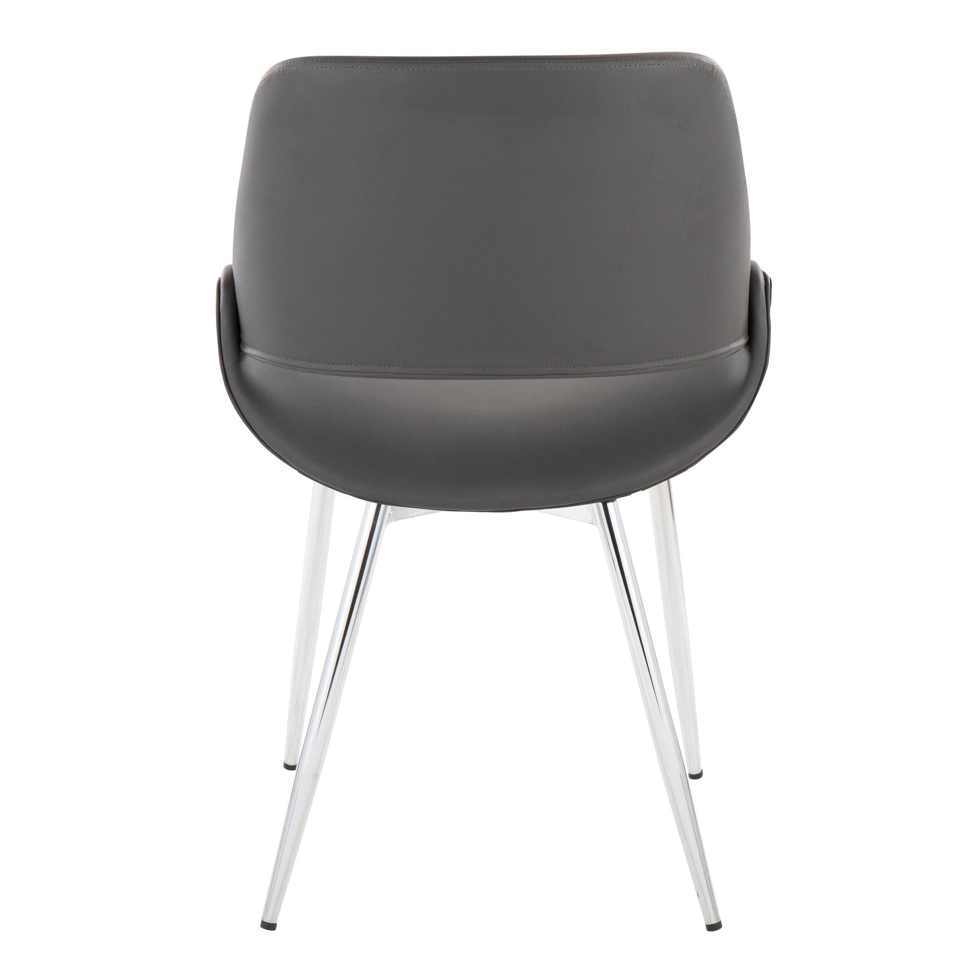 Fabrico Mid-Century Modern Grey Faux Leather Dining Chairs (Set of 2) 7 Fabrico Mid-Century Modern Grey Faux Leather Dining Chairs (Set of 2) - Image 7