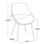 Fabrico Mid-Century Modern Grey Faux Leather Dining Chairs (Set of 2) 19 Fabrico Mid-Century Modern Grey Faux Leather Dining Chairs (Set of 2)
