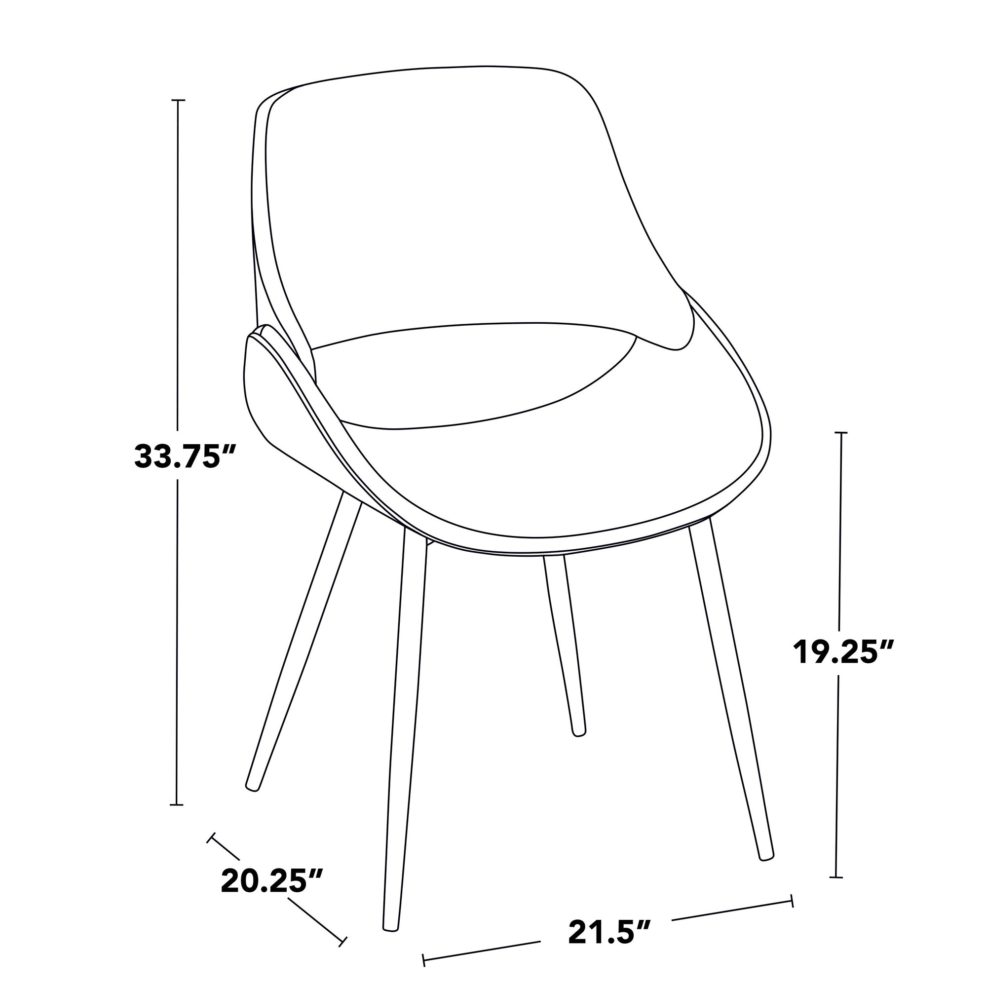 Fabrico Mid-Century Modern Grey Faux Leather Dining Chairs (Set of 2) 9 Fabrico Mid-Century Modern Grey Faux Leather Dining Chairs (Set of 2) - Image 9