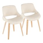 Fabrico Mid-Century Modern Natural Wood Cream Accent Chairs (Set of 2) 9 Fabrico Mid-Century Modern Natural Wood Cream Accent Chairs (Set of 2)