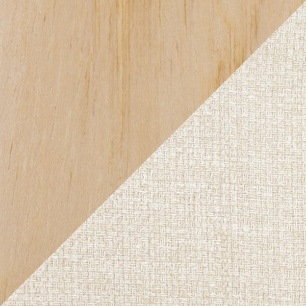 Fabrico Mid Century Modern Natural Wood Cream Accent Chairs Set of 2 7