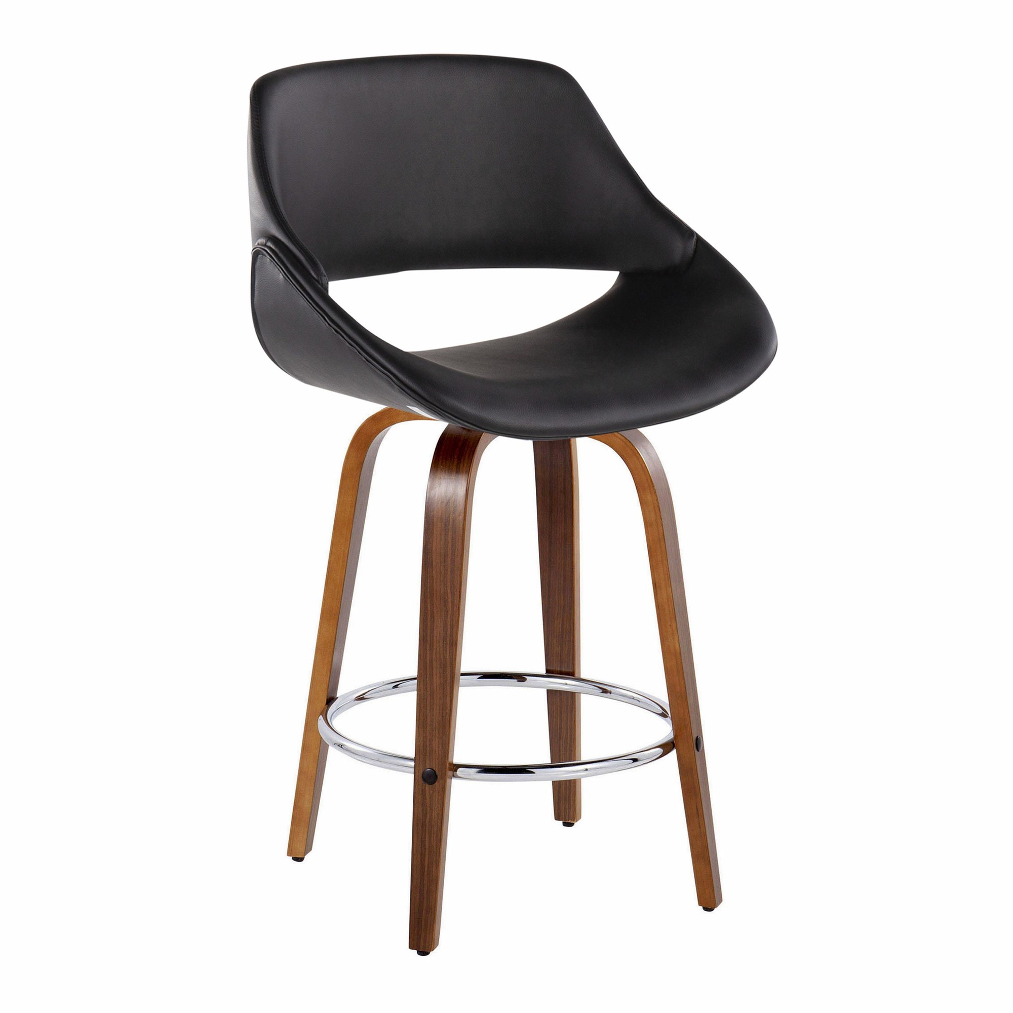 Fabrico Mid-Century Modern Swivel Counter Stools Black (Set of 2) (Set of 2) 4 Fabrico Mid-Century Modern Swivel Counter Stools Black (Set of 2) (Set of 2) - Image 4