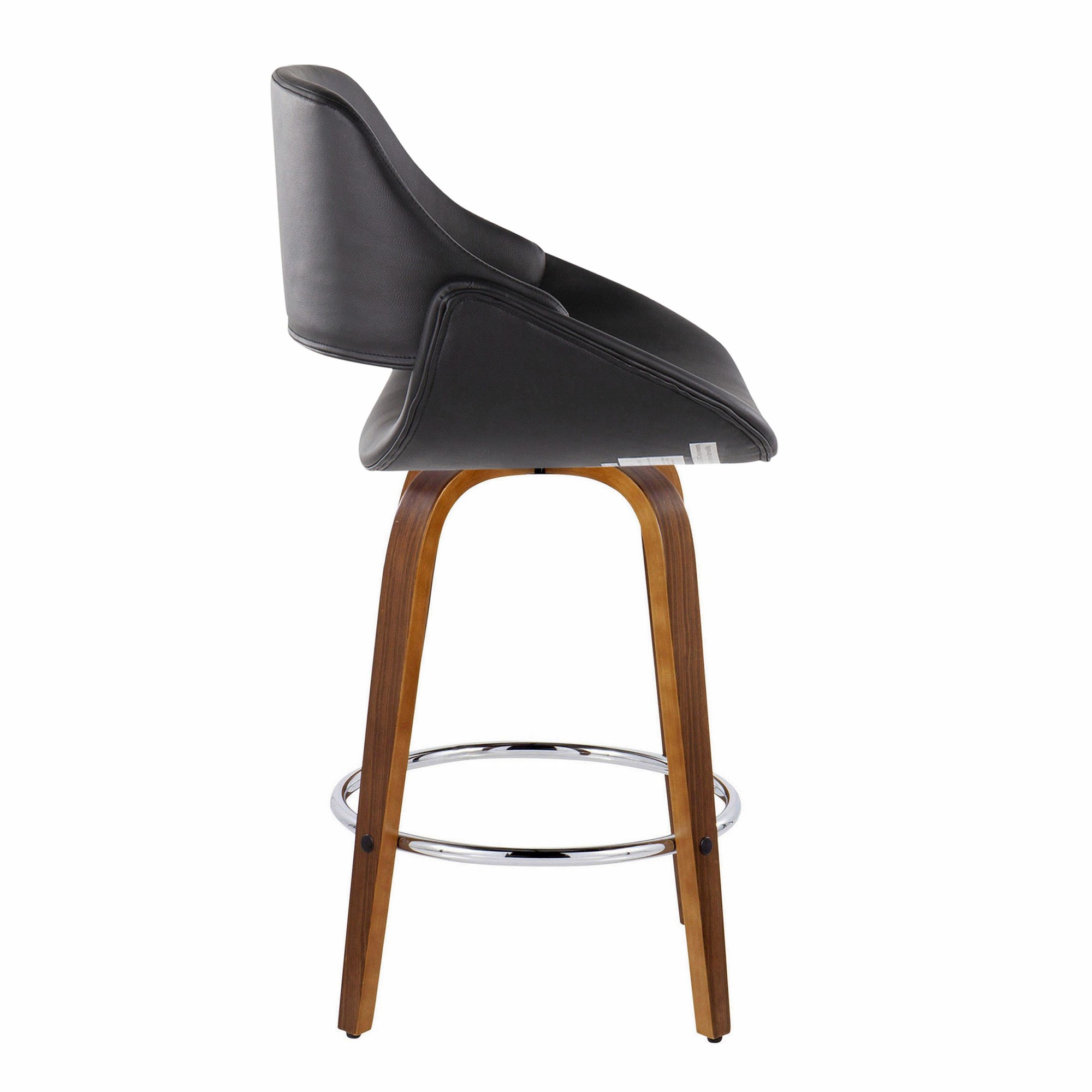 Fabrico Mid-Century Modern Swivel Counter Stools Black (Set of 2) (Set of 2) 5 Fabrico Mid-Century Modern Swivel Counter Stools Black (Set of 2) (Set of 2) - Image 5