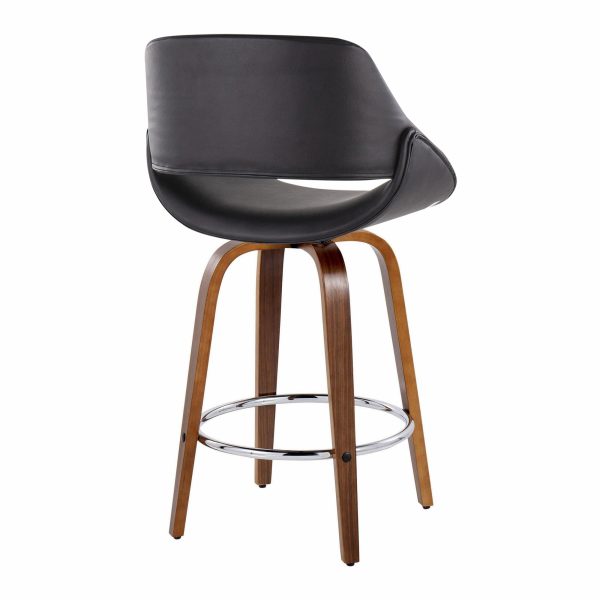 Fabrico Mid Century Modern Swivel Counter Stools Black Set of 2 Set of 2 5