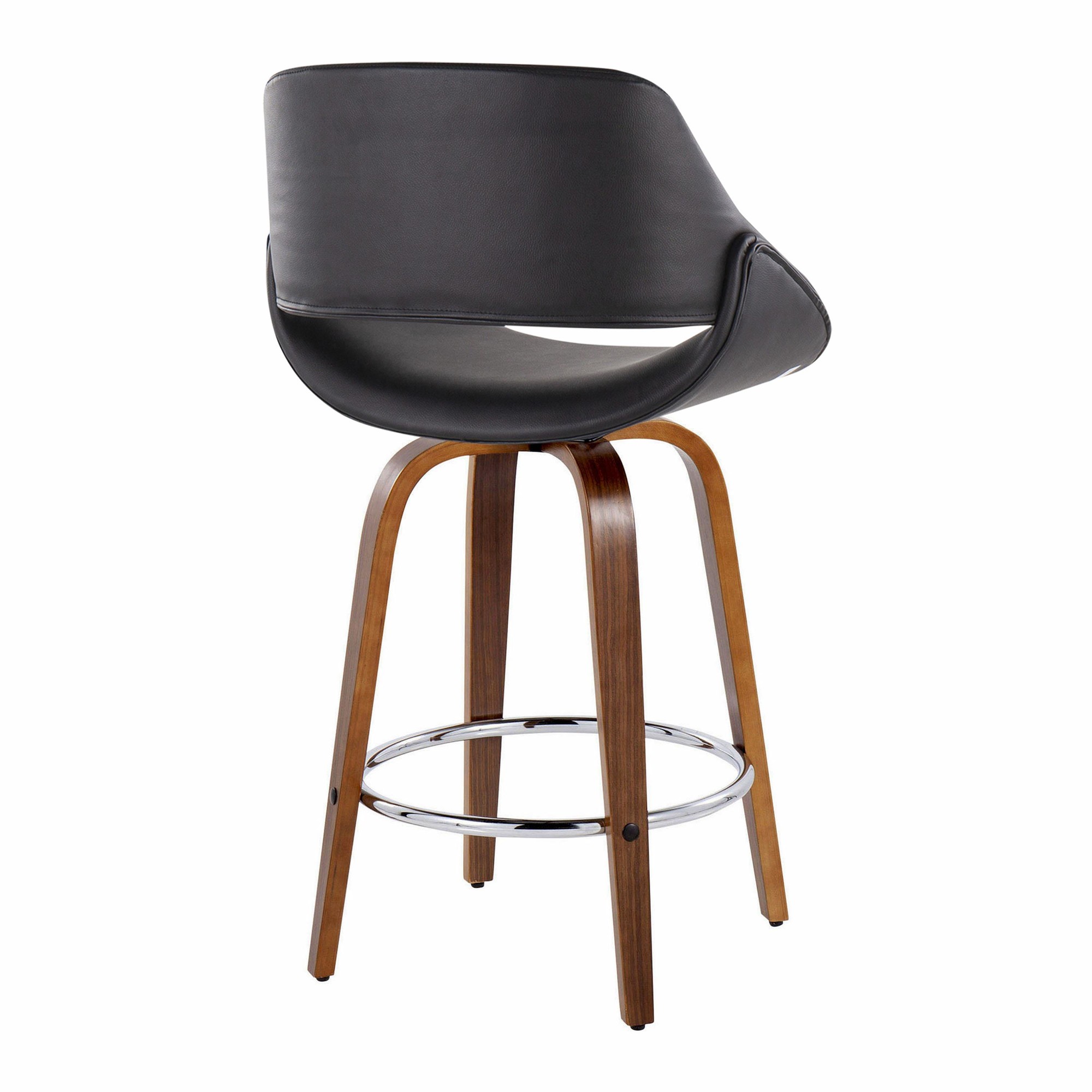 Fabrico Mid-Century Modern Swivel Counter Stools Black (Set of 2) (Set of 2) 6 Fabrico Mid-Century Modern Swivel Counter Stools Black (Set of 2) (Set of 2) - Image 6