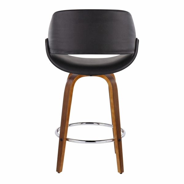 Fabrico Mid Century Modern Swivel Counter Stools Black Set of 2 Set of 2 6