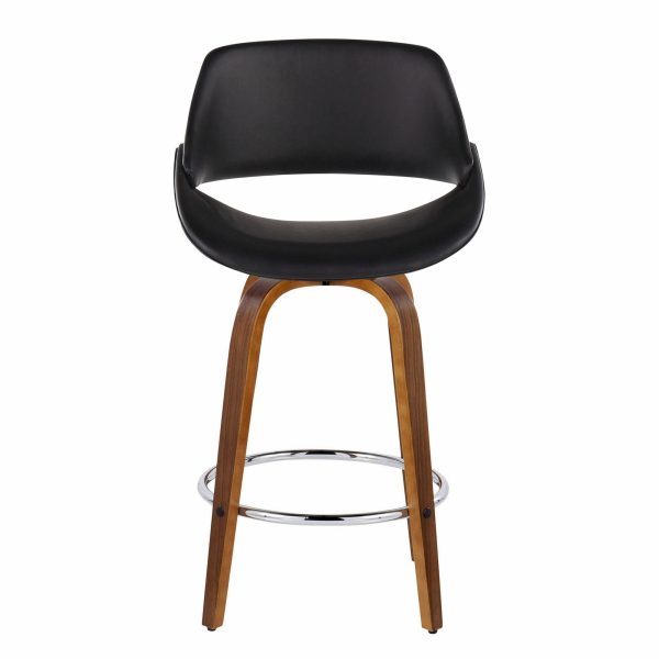 Fabrico Mid Century Modern Swivel Counter Stools Black Set of 2 Set of 2 7