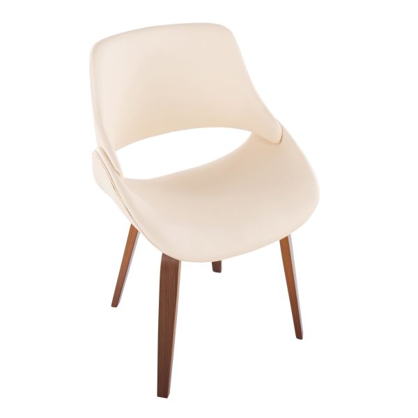 Fabrico Mid Century Walnut Cream Accent Chairs Set of 2 10