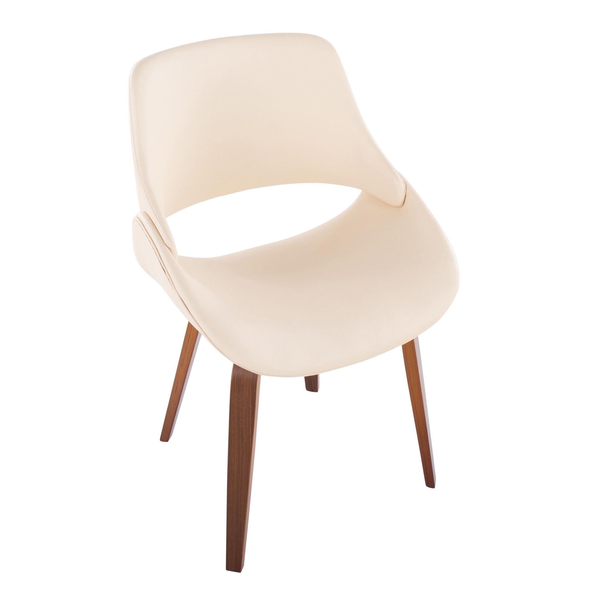 Fabrico Mid-Century Walnut Cream Accent Chairs (Set of 2) 11 Fabrico Mid-Century Walnut Cream Accent Chairs (Set of 2) - Image 11