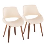 Fabrico Mid-Century Walnut Cream Accent Chairs (Set of 2) 18 Fabrico Mid-Century Walnut Cream Accent Chairs (Set of 2)