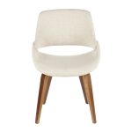 Fabrico Mid-Century Walnut Cream Accent Chairs (Set of 2) 24 Fabrico Mid-Century Walnut Cream Accent Chairs (Set of 2)