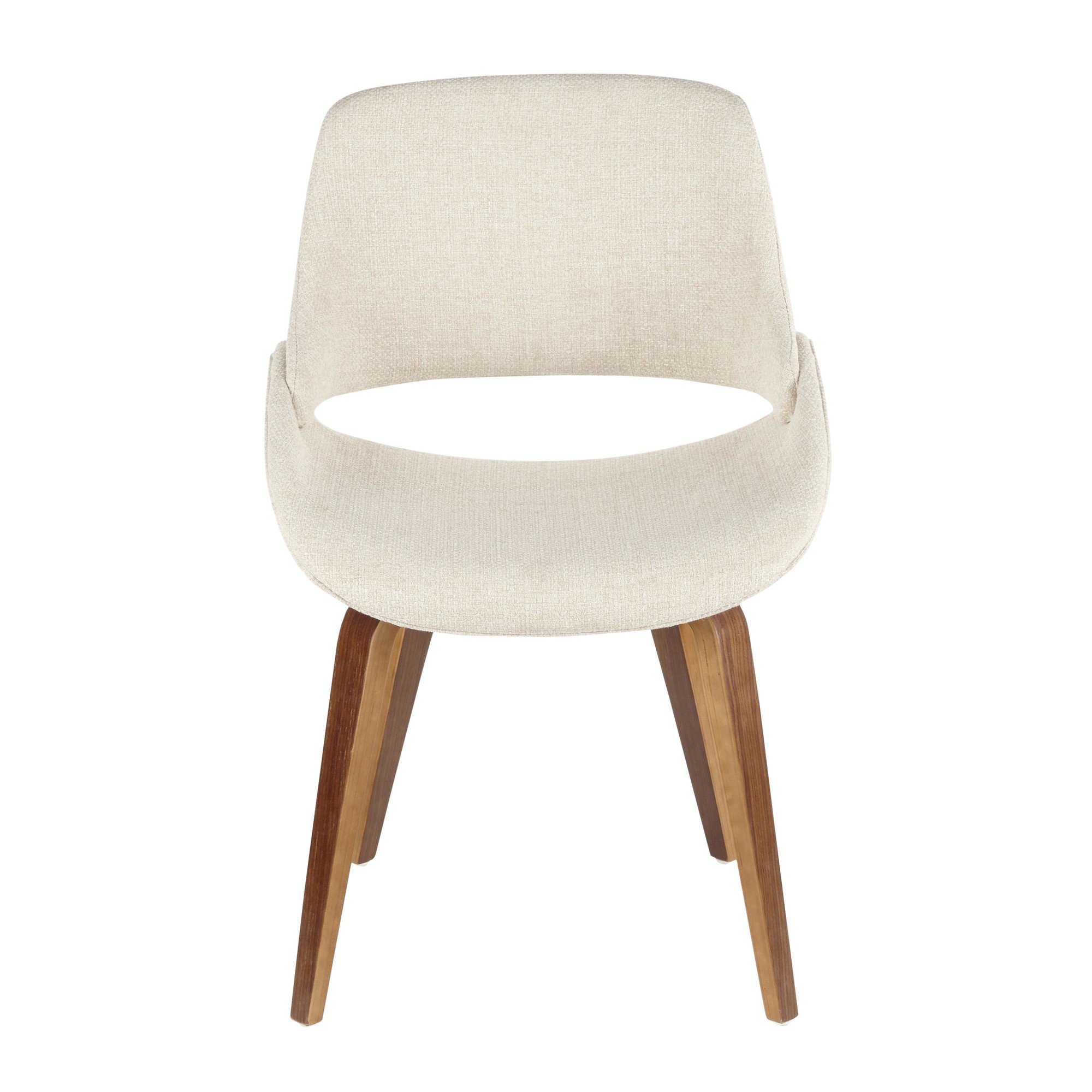 Fabrico Mid-Century Walnut Cream Accent Chairs (Set of 2) 10 Fabrico Mid-Century Walnut Cream Accent Chairs (Set of 2) - Image 10