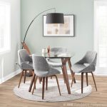 Fabrico Walnut Grey Mid-Century Modern Dining Chairs (Set of 2)