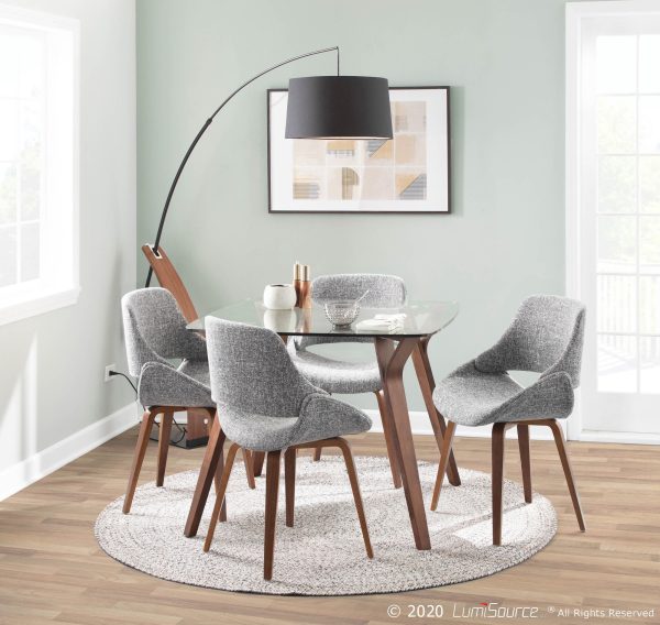 Fabrico Walnut Grey Mid Century Modern Dining Chairs Set of 2 1