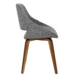 Fabrico Walnut Grey Mid-Century Modern Dining Chairs (Set of 2)