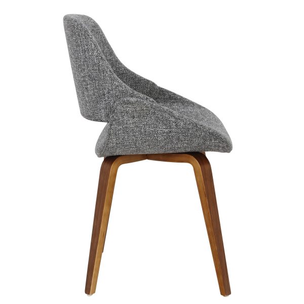Fabrico Walnut Grey Mid Century Modern Dining Chairs Set of 2 10