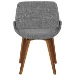 Fabrico Walnut Grey Mid-Century Modern Dining Chairs (Set of 2)