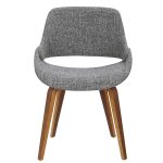 Fabrico Walnut Grey Mid-Century Modern Dining Chairs (Set of 2)