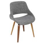 Fabrico Walnut Grey Mid-Century Modern Dining Chairs (Set of 2)