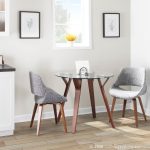 Fabrico Walnut Grey Mid-Century Modern Dining Chairs (Set of 2)