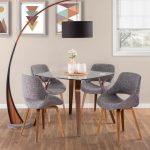 Fabrico Walnut Grey Mid-Century Modern Dining Chairs (Set of 2)