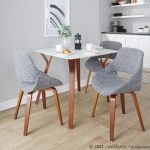 Fabrico Walnut Grey Mid-Century Modern Dining Chairs (Set of 2)