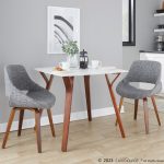 Fabrico Walnut Grey Mid-Century Modern Dining Chairs (Set of 2)