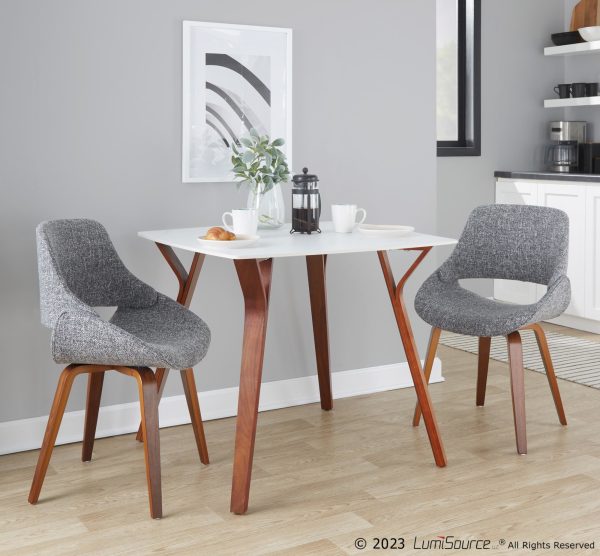 Fabrico Walnut Grey Mid Century Modern Dining Chairs Set of 2 7