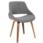 Fabrico Walnut Grey Mid-Century Modern Dining Chairs (Set of 2)