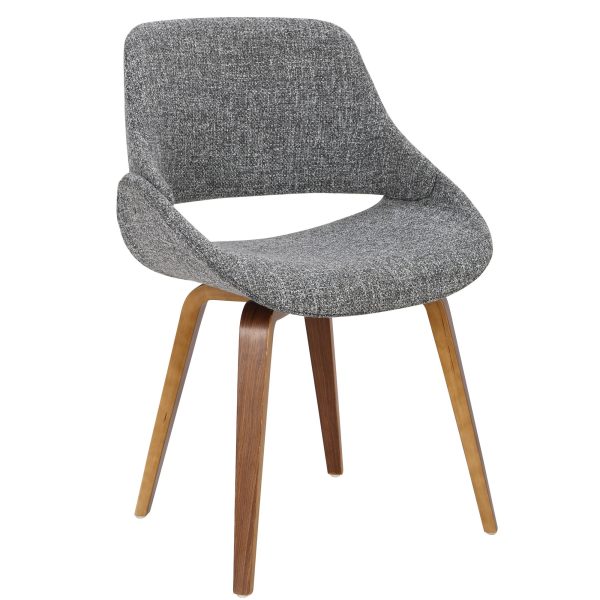 Fabrico Walnut Grey Mid Century Modern Dining Chairs Set of 2 9