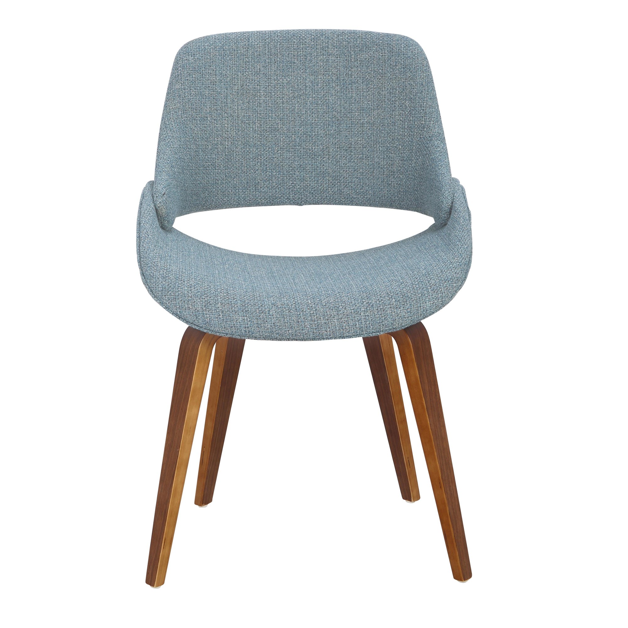 Fabrico Walnut and Blue Mid-Century Modern Accent Chairs (Set of 2) 12 Fabrico Walnut and Blue Mid-Century Modern Accent Chairs (Set of 2) - Image 12
