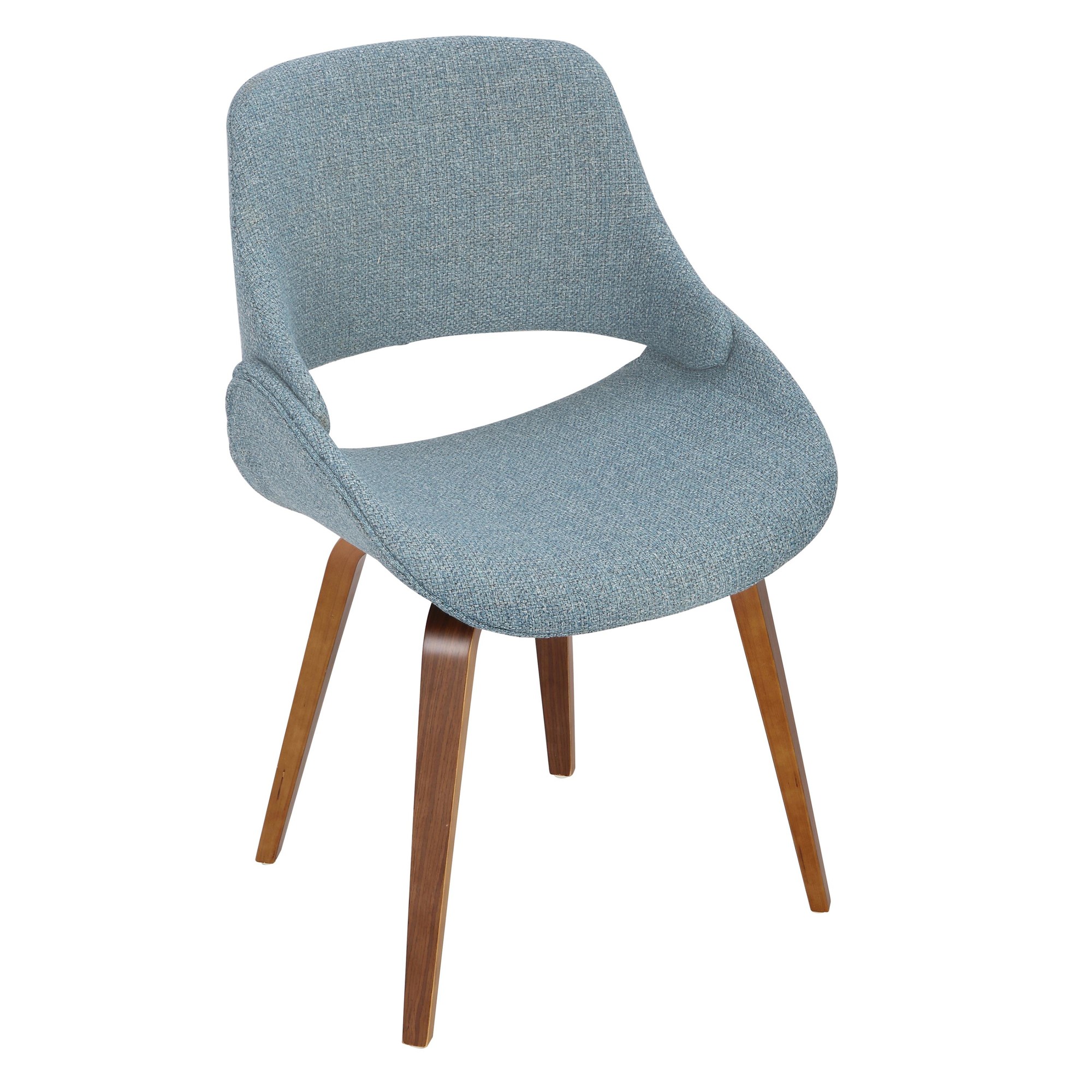 Fabrico Walnut and Blue Mid-Century Modern Accent Chairs (Set of 2) 13 Fabrico Walnut and Blue Mid-Century Modern Accent Chairs (Set of 2) - Image 13