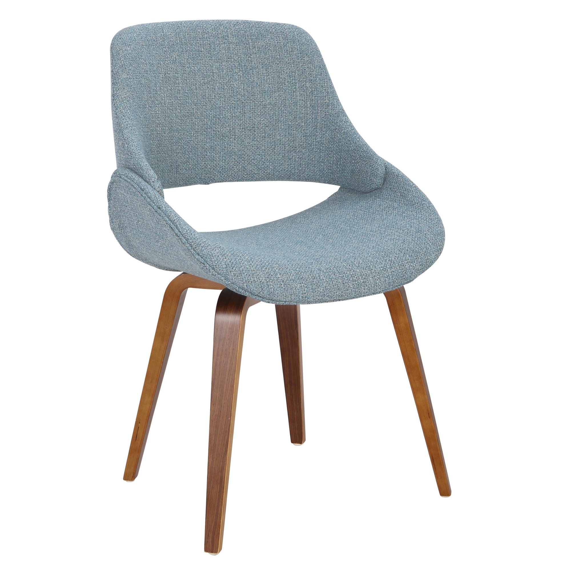Fabrico Walnut and Blue Mid-Century Modern Accent Chairs (Set of 2) 8 Fabrico Walnut and Blue Mid-Century Modern Accent Chairs (Set of 2) - Image 8
