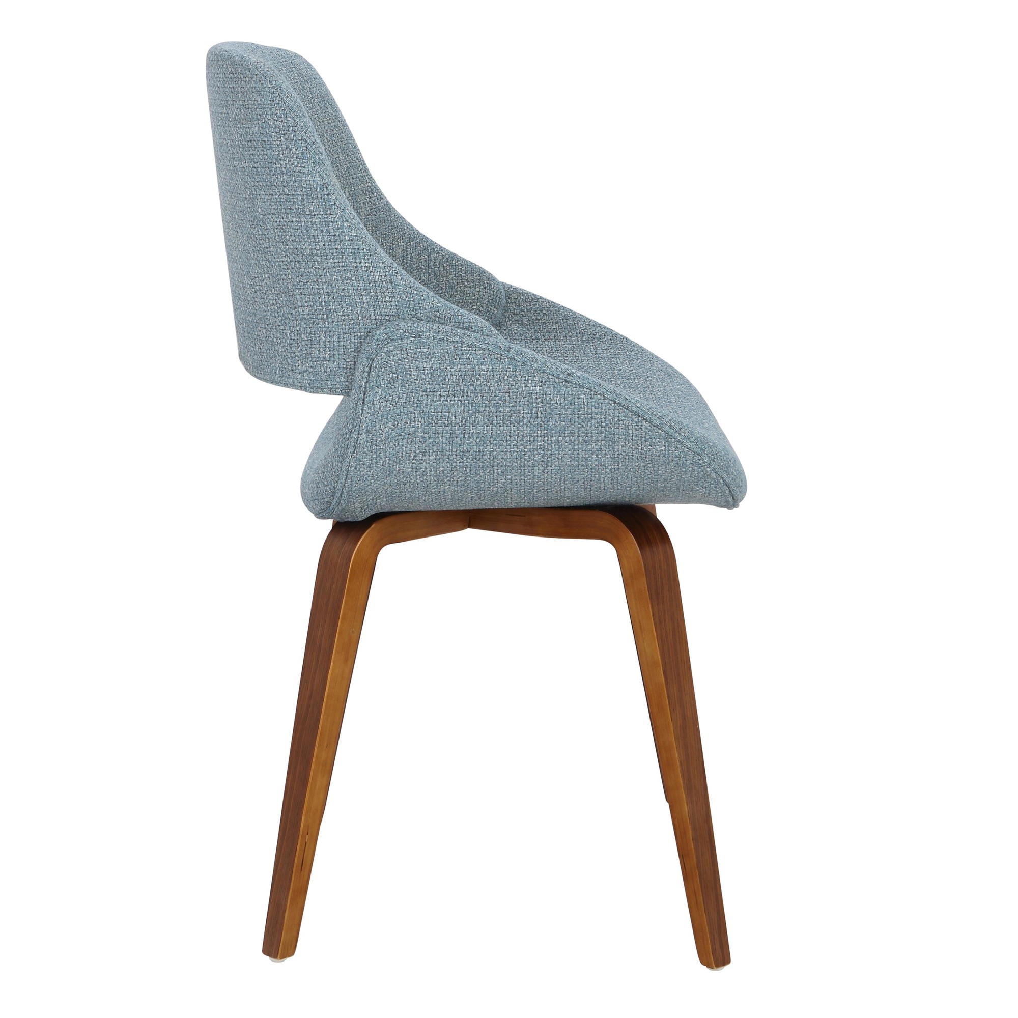 Fabrico Walnut and Blue Mid-Century Modern Accent Chairs (Set of 2) 9 Fabrico Walnut and Blue Mid-Century Modern Accent Chairs (Set of 2) - Image 9