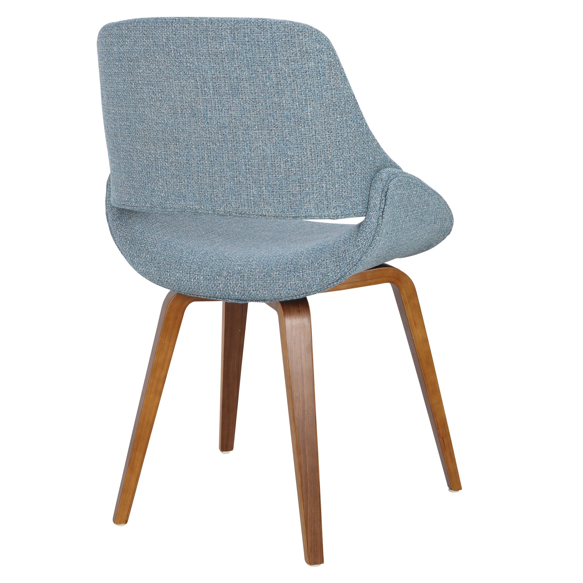 Fabrico Walnut and Blue Mid-Century Modern Accent Chairs (Set of 2) 10 Fabrico Walnut and Blue Mid-Century Modern Accent Chairs (Set of 2) - Image 10