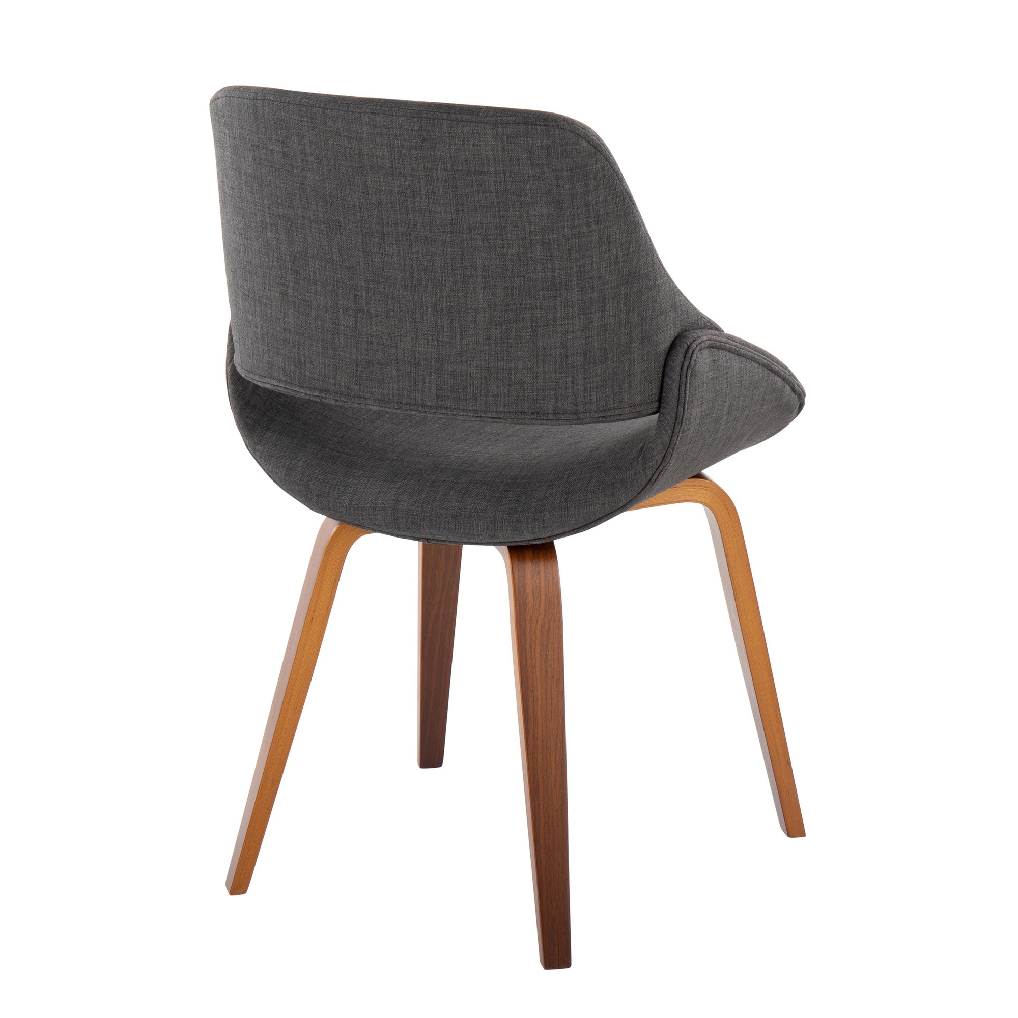 Fabrico Walnut and Charcoal Mid-Century Modern Accent Chairs (Set of 2) 6 Fabrico Walnut and Charcoal Mid-Century Modern Accent Chairs (Set of 2) - Image 6