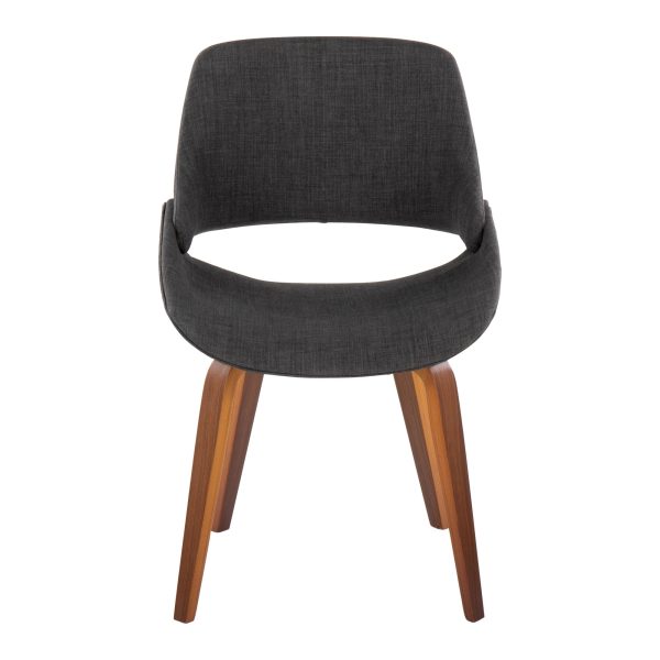 Fabrico Walnut and Charcoal Mid Century Modern Accent Chairs Set of 2 7