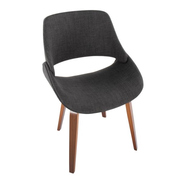 Fabrico Walnut and Charcoal Mid Century Modern Accent Chairs Set of 2 8