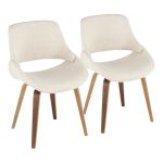 Fabrico Walnut and Cream Mid-Century Modern Accent Chairs (Set of 2) 17 Fabrico Walnut and Cream Mid-Century Modern Accent Chairs (Set of 2)