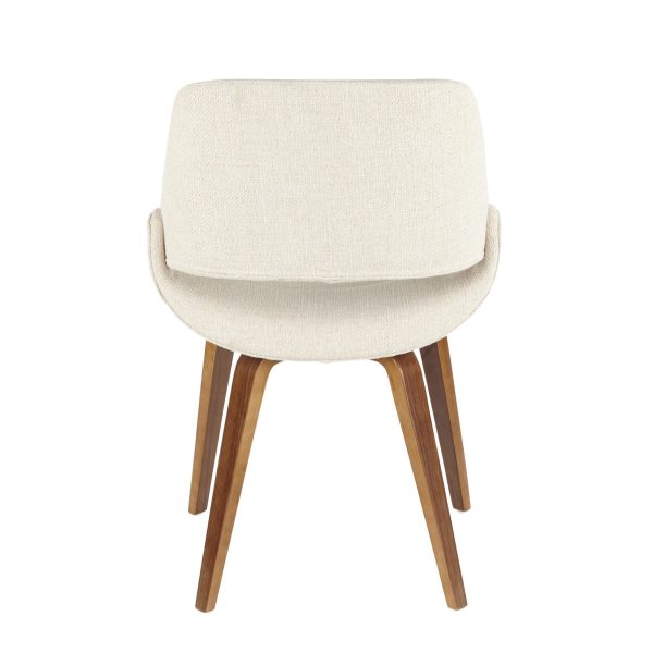 Fabrico Walnut and Cream Mid Century Modern Accent Chairs Set of 2 7