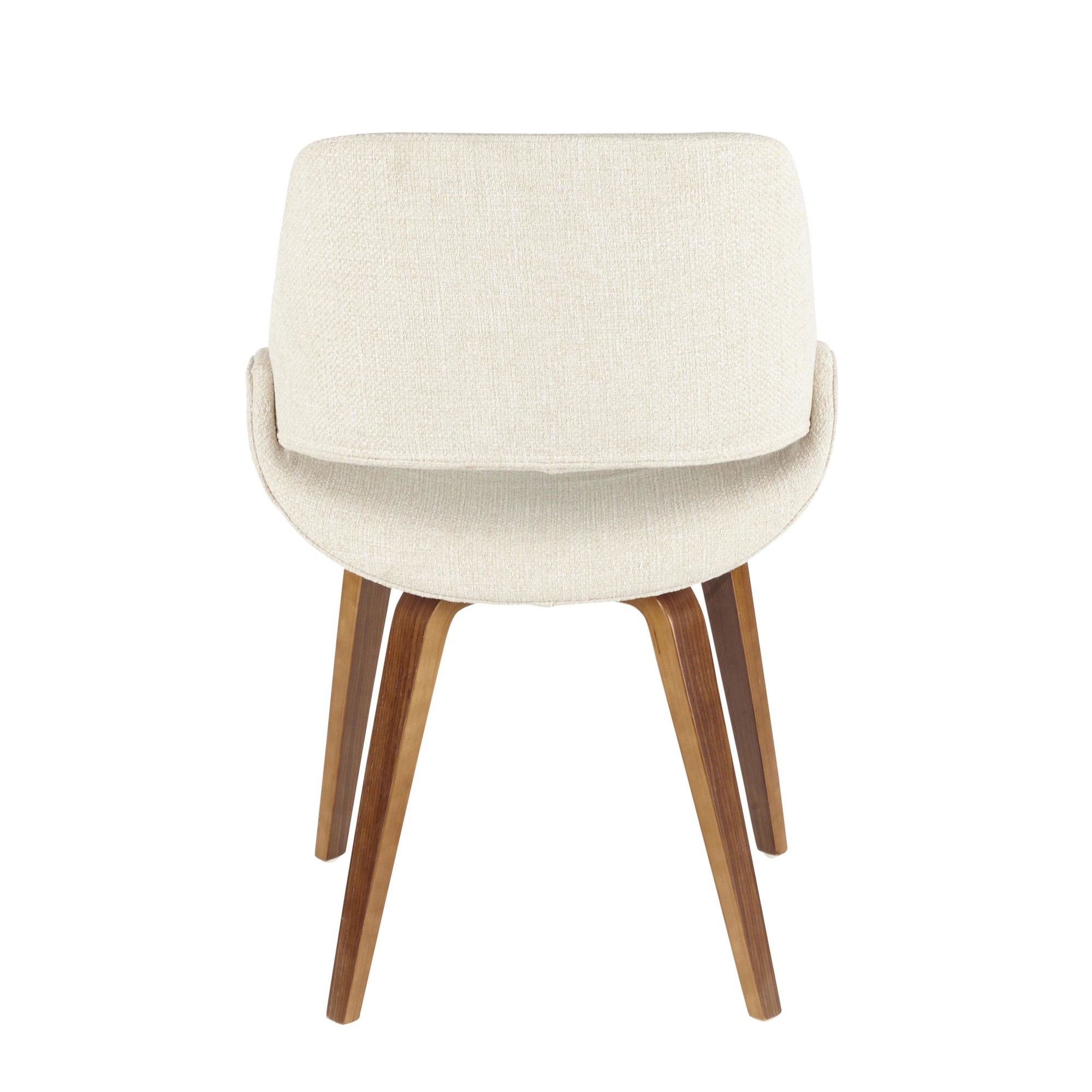 Fabrico Walnut and Cream Mid-Century Modern Accent Chairs (Set of 2) 8 Fabrico Walnut and Cream Mid-Century Modern Accent Chairs (Set of 2) - Image 8