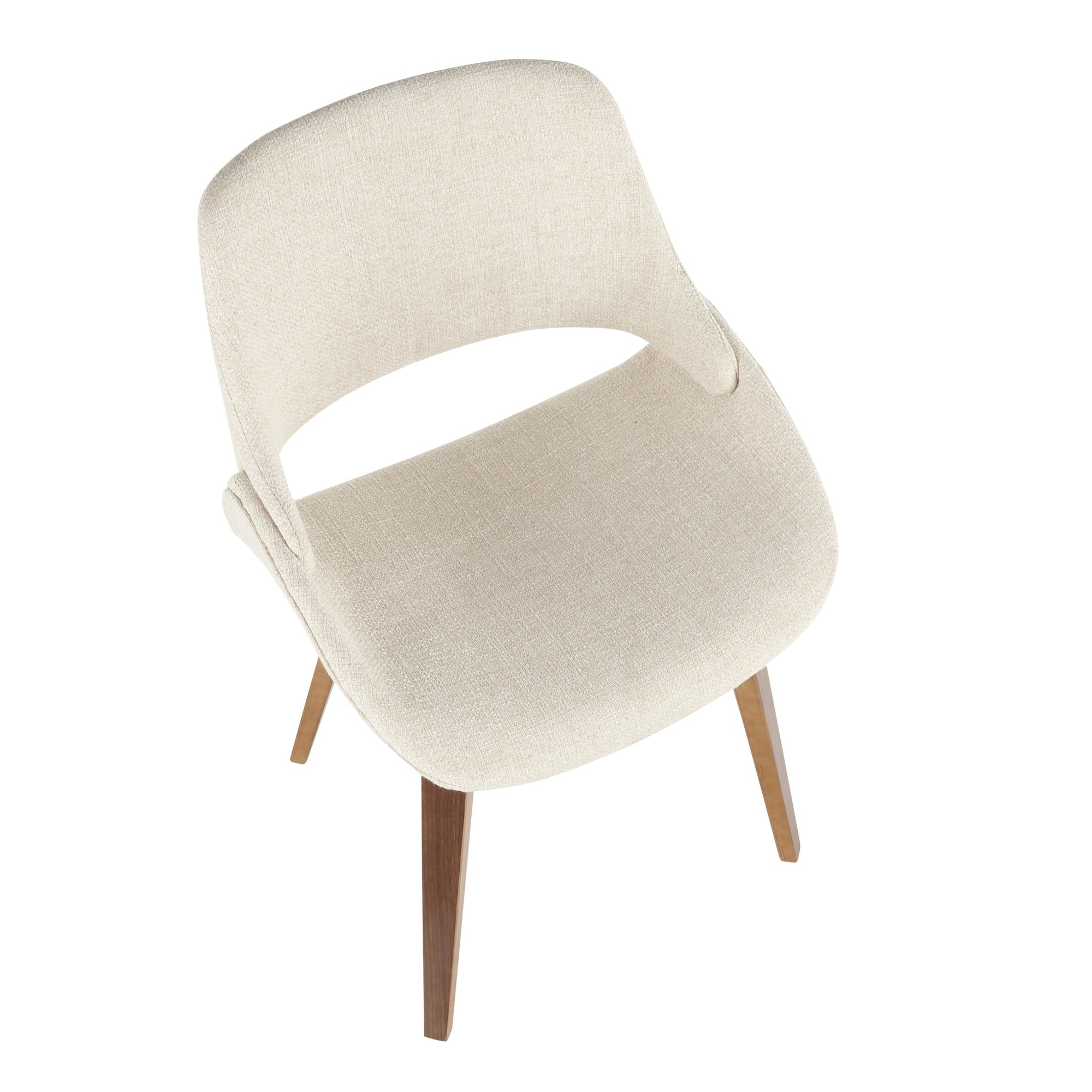 Fabrico Walnut and Cream Mid-Century Modern Accent Chairs (Set of 2) 9 Fabrico Walnut and Cream Mid-Century Modern Accent Chairs (Set of 2) - Image 9
