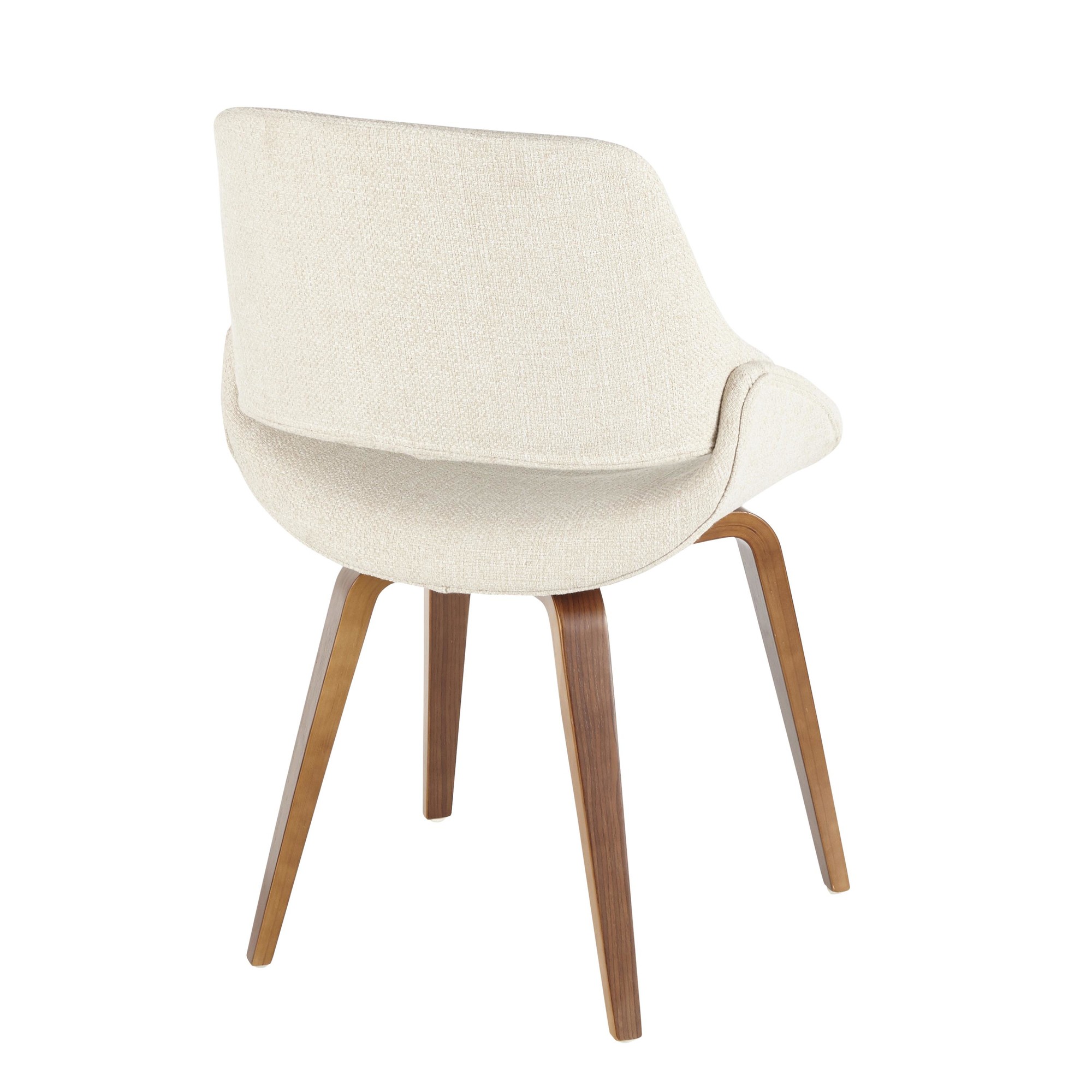 Fabrico Walnut and Cream Mid-Century Modern Accent Chairs (Set of 2) 10 Fabrico Walnut and Cream Mid-Century Modern Accent Chairs (Set of 2) - Image 10