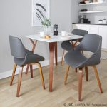 Fabrico Walnut and Grey Faux Leather Mid-Century Chairs (Set of 2) 12 Fabrico Walnut and Grey Faux Leather Mid-Century Chairs (Set of 2)