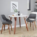 Fabrico Walnut and Grey Faux Leather Mid-Century Chairs (Set of 2) 11 Fabrico Walnut and Grey Faux Leather Mid-Century Chairs (Set of 2)