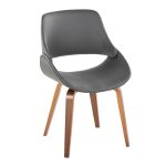 Fabrico Walnut and Grey Faux Leather Mid-Century Chairs (Set of 2) 14 Fabrico Walnut and Grey Faux Leather Mid-Century Chairs (Set of 2)