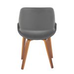 Fabrico Walnut and Grey Faux Leather Mid-Century Chairs (Set of 2) 17 Fabrico Walnut and Grey Faux Leather Mid-Century Chairs (Set of 2)
