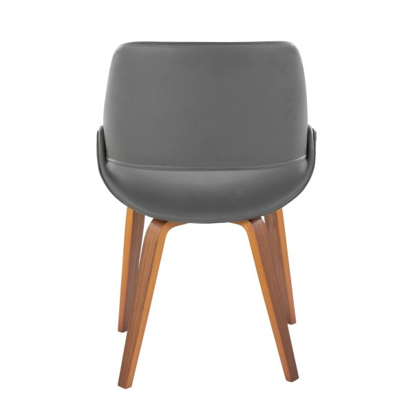 Fabrico Walnut and Grey Faux Leather Mid Century Chairs Set of 2 6